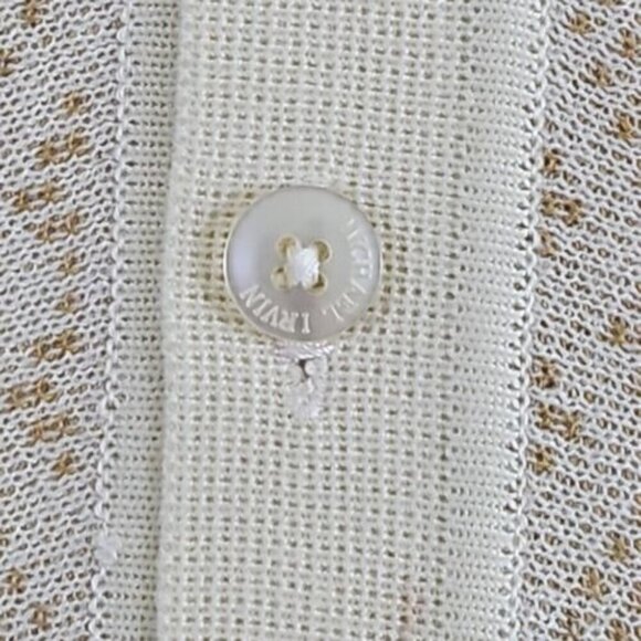 Michael Irvin 88 Casual Shirt Men's 2XL White Brown Textured Button Up Retro VTG - Picture 7 of 15